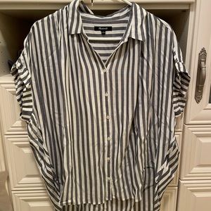 Madewell oversized short sleeve blouse large